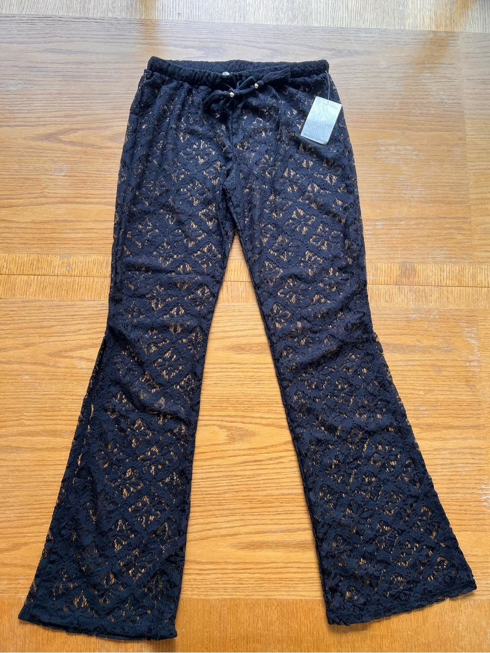 NWT Sexy Lacey Pool/ Beach Cover Up Pants with Slits and 2 sarongs
